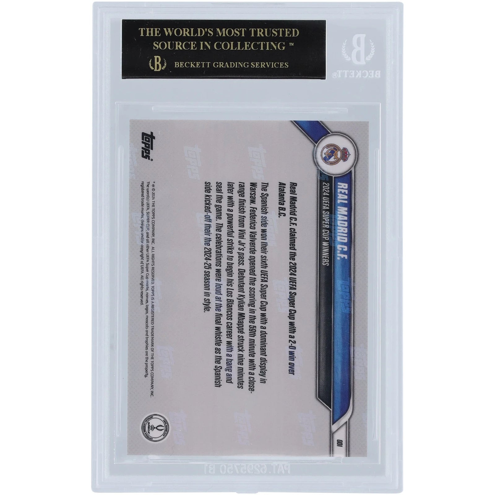 Real Madrid CF 2024-25 Topps Now UCL 2024 #1 Card | BGS 10 Black Label