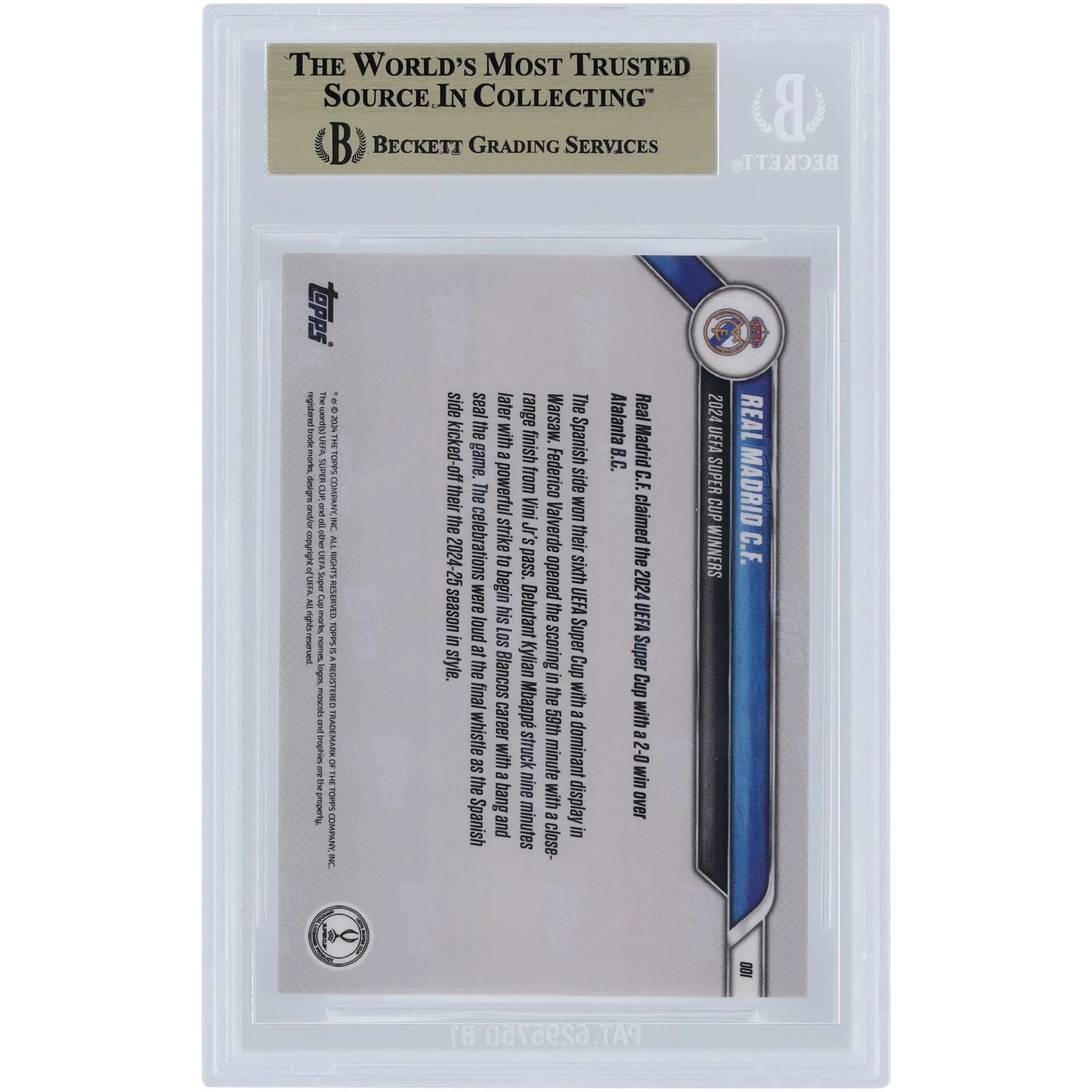 Real Madrid CF 2024-25 Topps Now UCL 2024 #1 Card | BGS 10 Graded