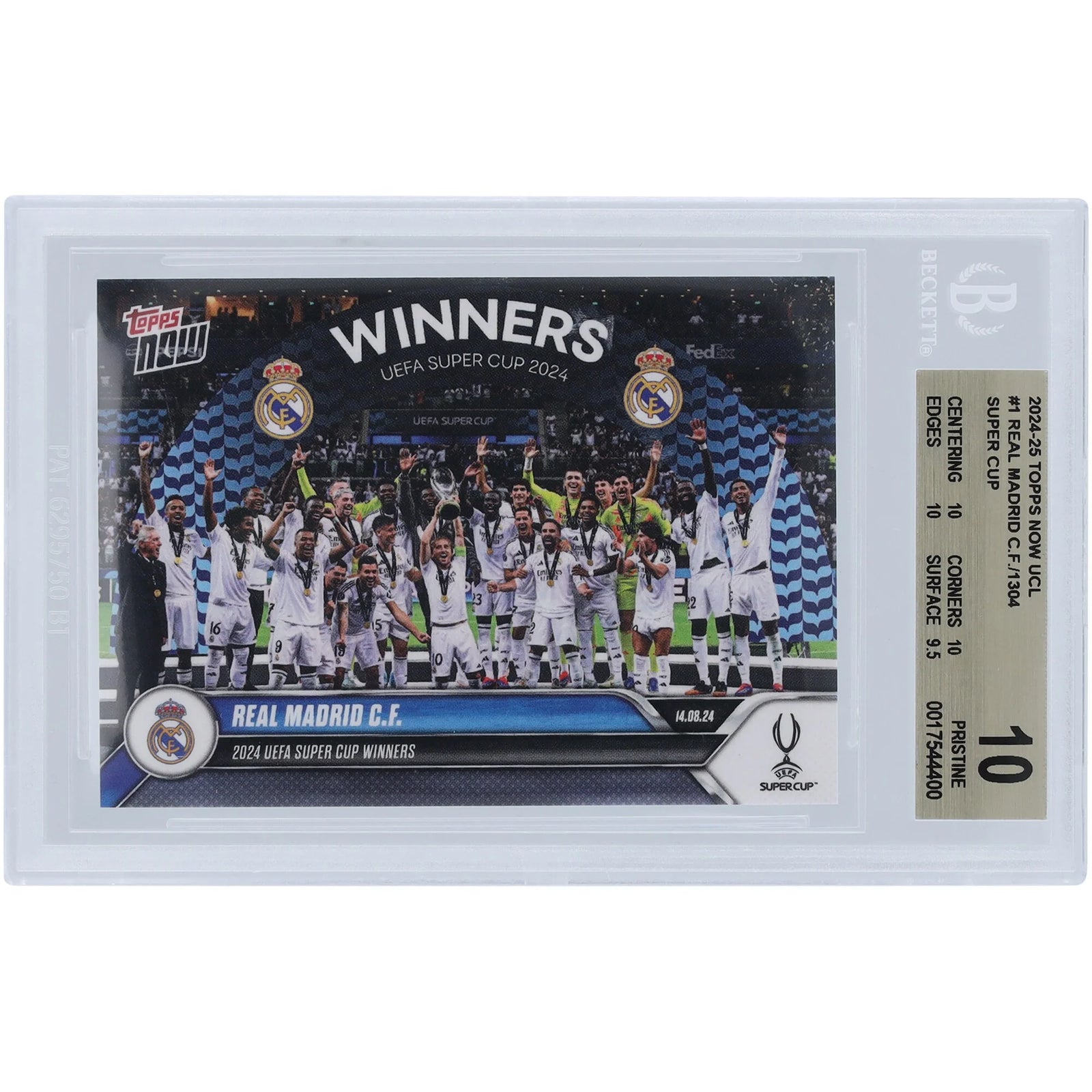 Real Madrid CF 2024-25 Topps Now UCL 2024 #1 Card | BGS 10 Graded