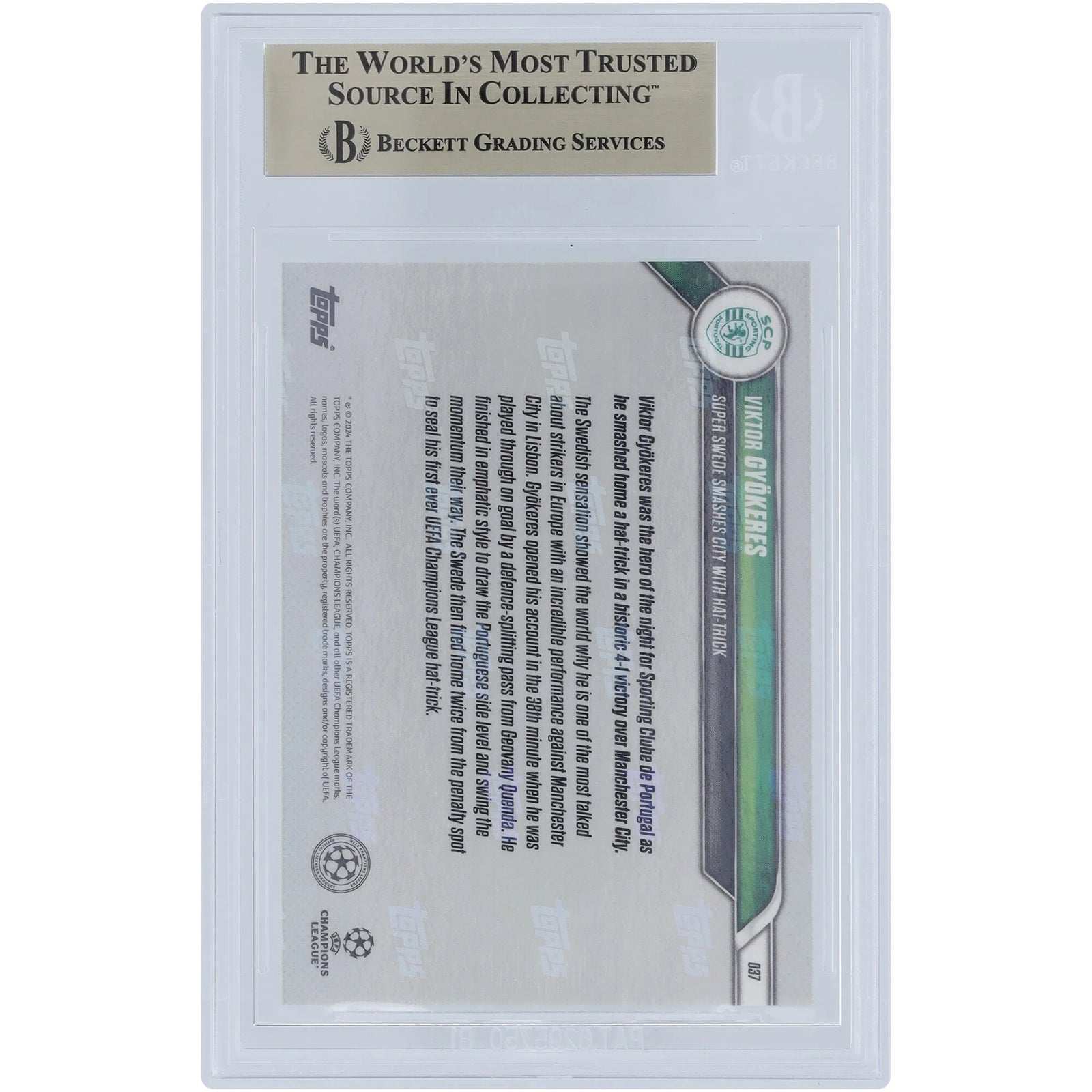 Viktor Gyokeres Sporting CP 2024-25 Topps Now Hat Trick #37 | BGS 9.5