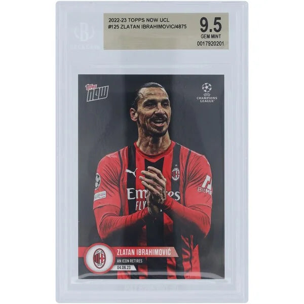 Zlatan Ibrahimovic AC Milan 2022-23 Signed Topps Now #125 Card | BGS 9.5 Graded