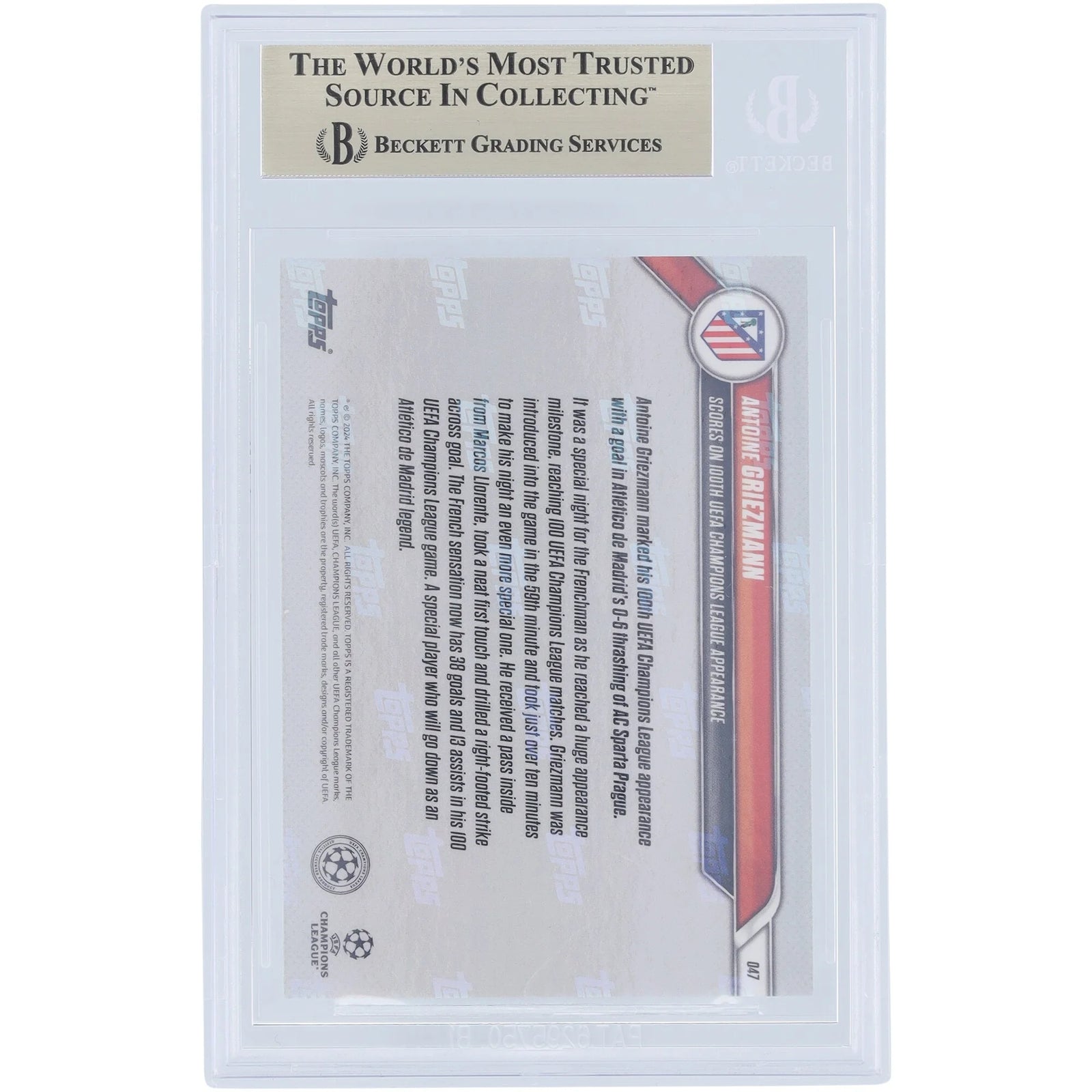 Antoine Griezmann 2024-25 Topps Now Champions League Card | BGS 9.5 Green #47/99