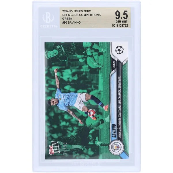 Savinho Manchester City 2024-25 Topps Now Card | BGS 9.5 Green #90/99