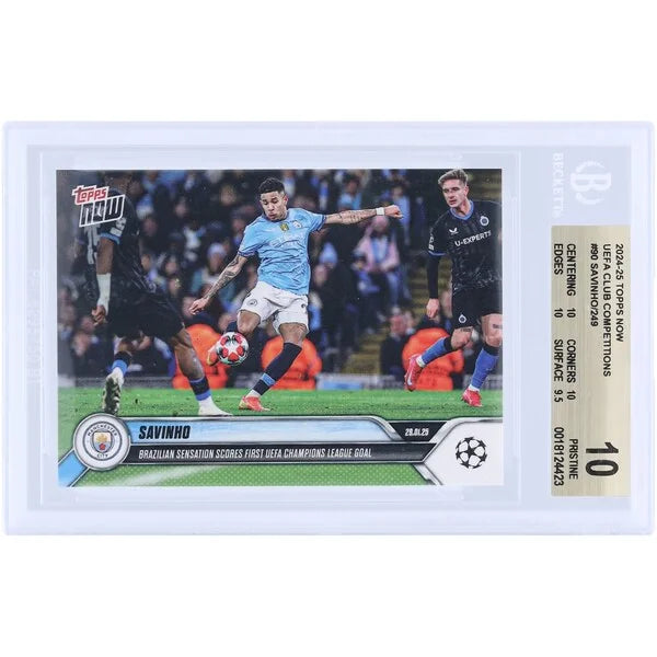 Savinho Manchester City 2024-25 Topps Now #90 Card | BGS 10 Graded