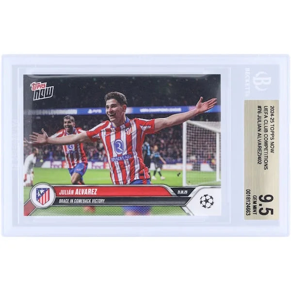 Julian Alvarez Atletico Madrid 2024-25 Topps Now #76 | BGS 9.5