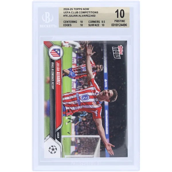 Julian Alvarez Atletico Madrid 2024-25 Topps Now #76 | BGS 10