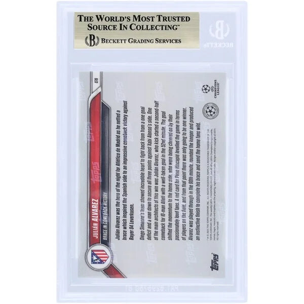Julian Alvarez Atletico Madrid 2024-25 Topps Now #76 Card | BGS Graded 10