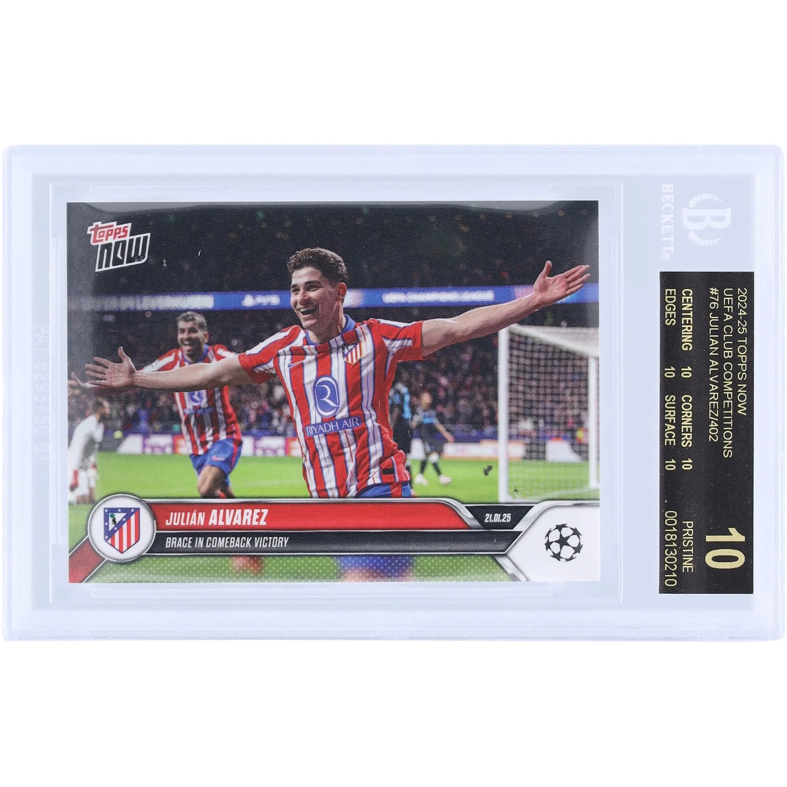 Julian Alvarez 2024-25 Topps Now Black Label #76 | BGS 10 Perfect