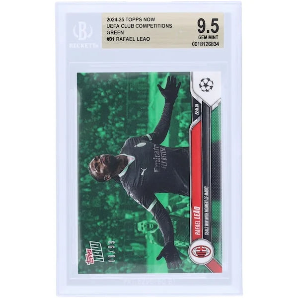 Rafael Leao AC Milan 2024-25 Topps Now Card | BGS 9.5 Green #81/99