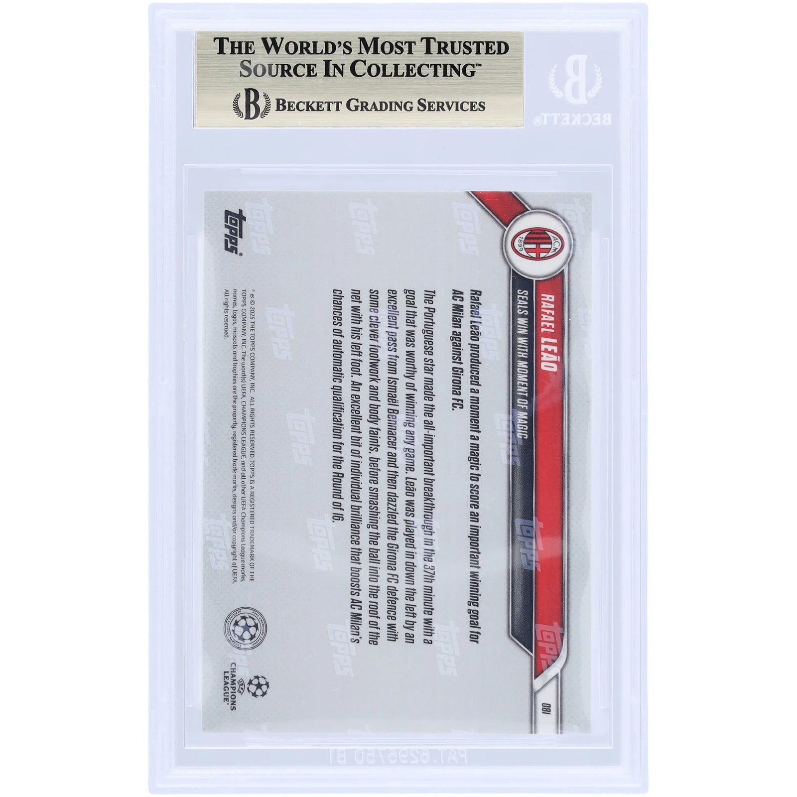 Rafael Leao AC Milan 2024-25 Topps Now Card | BGS 9.5 Green #81/99