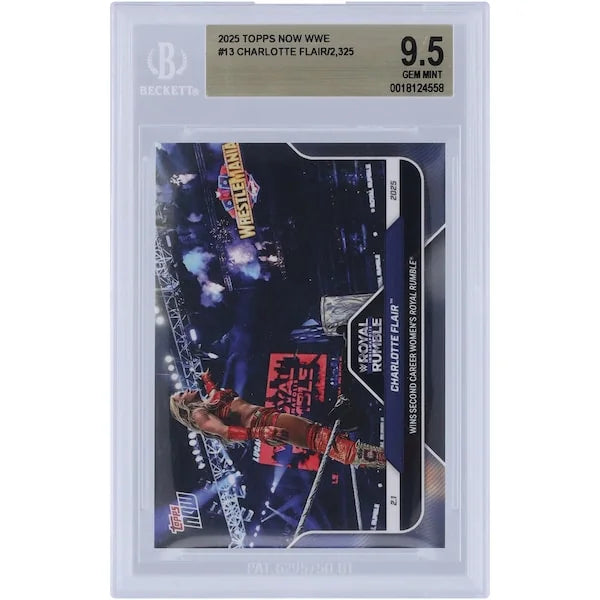 Charlotte Flair 2025 Topps Now Royal Rumble #13 Card | BGS 9.5