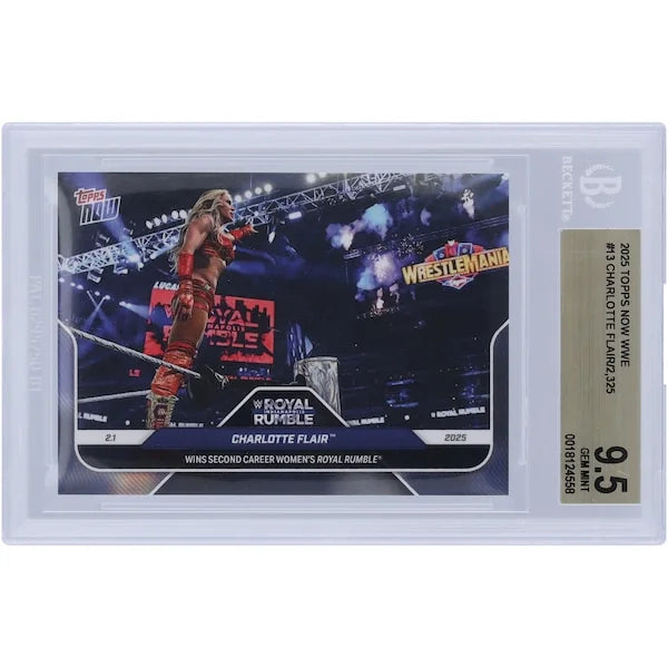 Charlotte Flair 2025 Topps Now Royal Rumble #13 Card | BGS 9.5