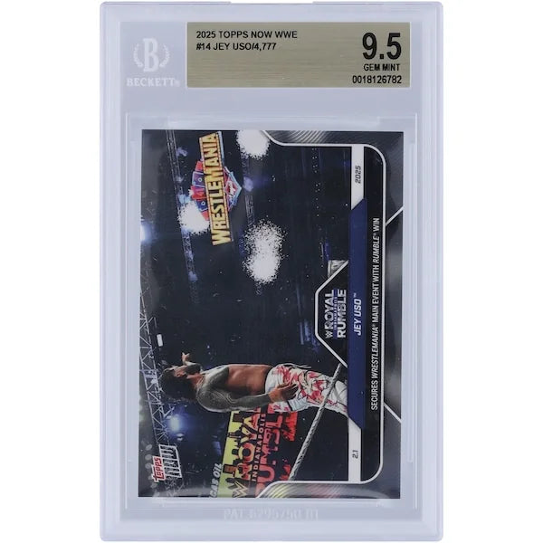 Jey Uso WWE 2025 Topps Now WrestleMania #14 Card | BGS 9.5
