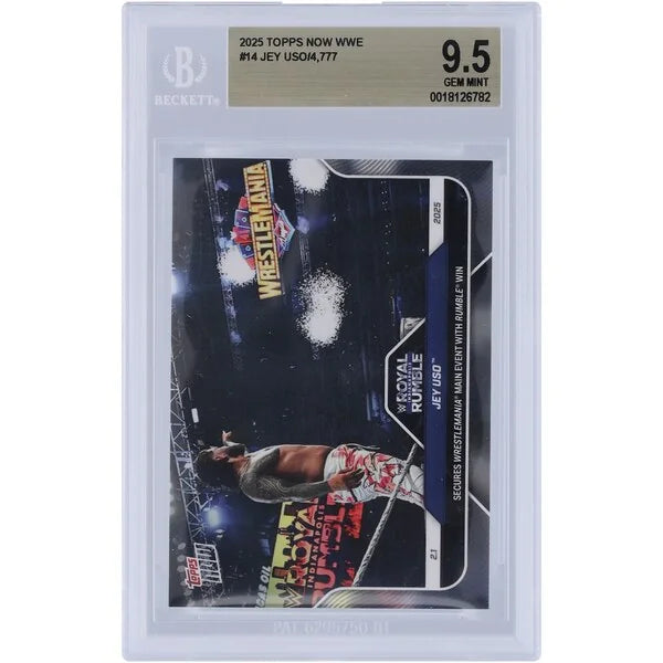 Jey Uso WWE 2025 Topps Now WrestleMania #14 Card | BGS 9.5