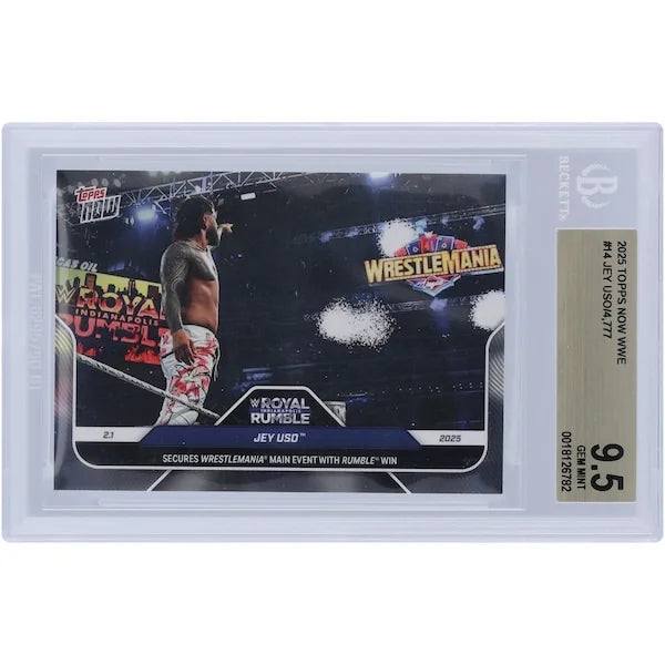 Jey Uso WWE 2025 Topps Now WrestleMania #14 Card | BGS 9.5