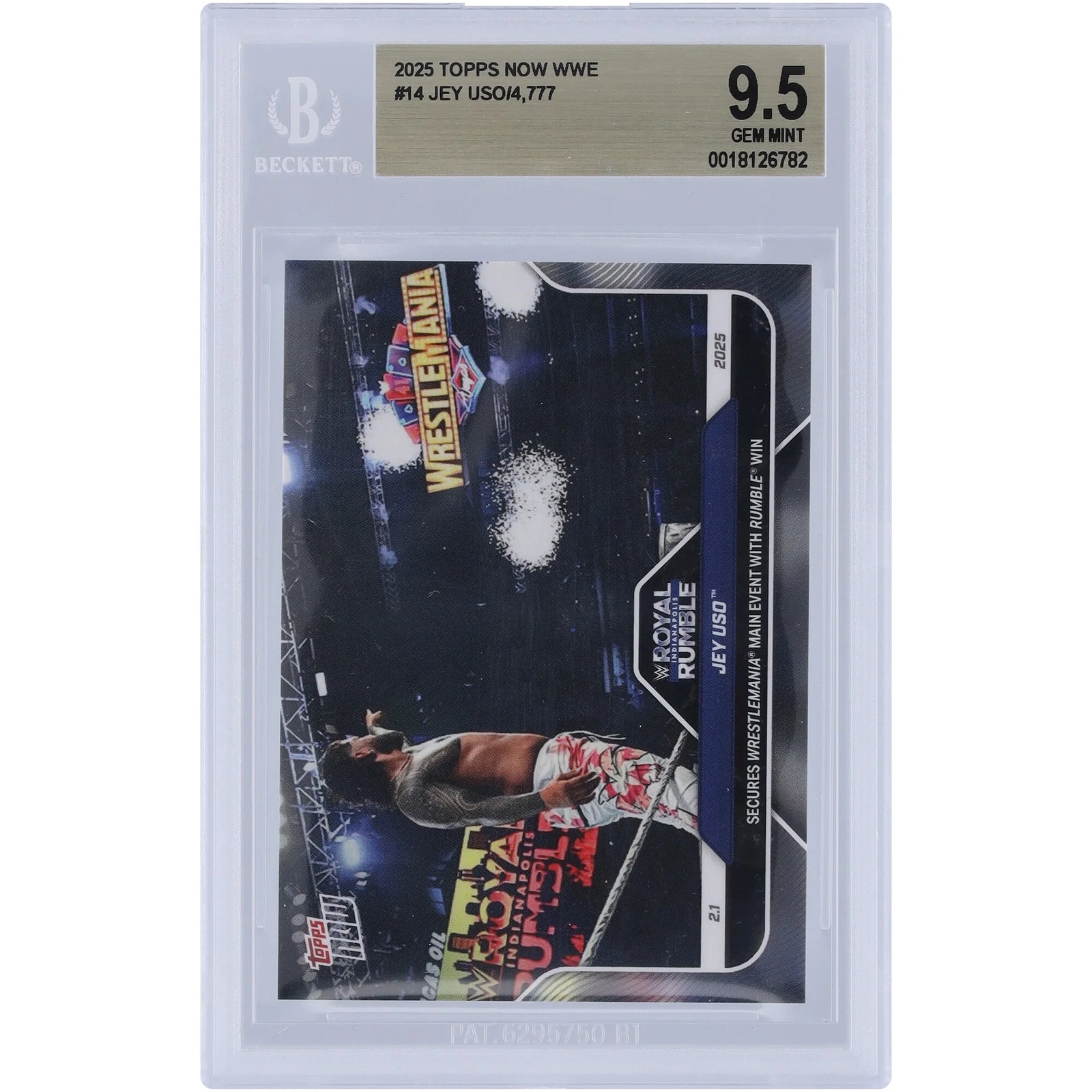 Jey Uso WWE 2025 Topps Now WrestleMania #14 Card | BGS 9.5
