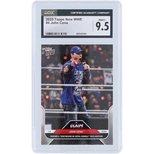 John Cena 2025 Topps Now WWE Farewell Tour #4 Card | CGC 9.5