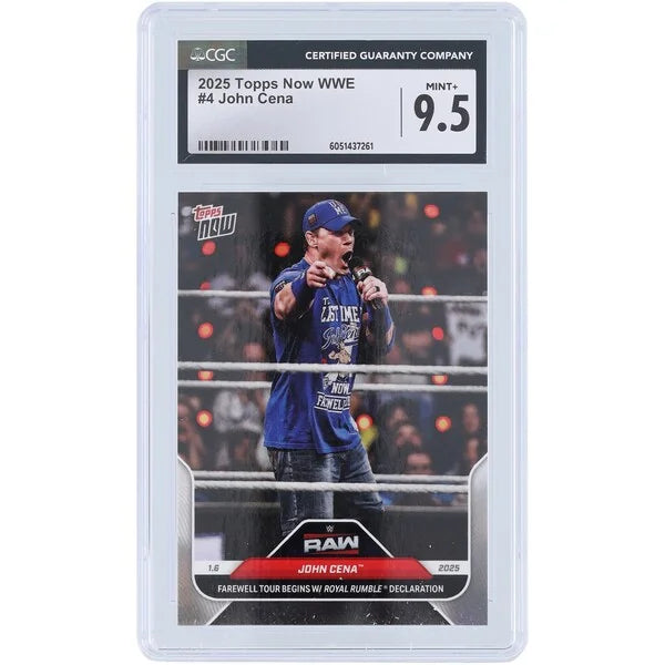 John Cena 2025 Topps Now WWE Farewell Tour #4 Card | CGC 9.5