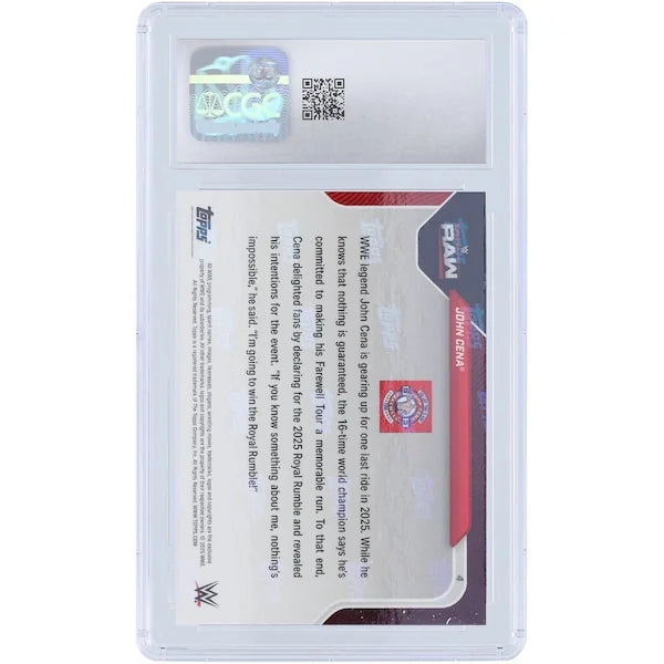 John Cena 2025 Topps Now WWE Farewell Tour #4 Card | CGC 9.5