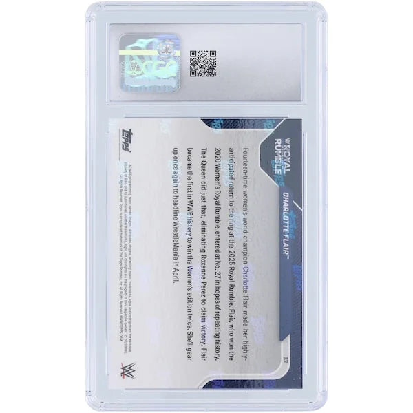 Charlotte Flair WWE 2025 Topps Now Royal Rumble #13 Card | CGC 9.5