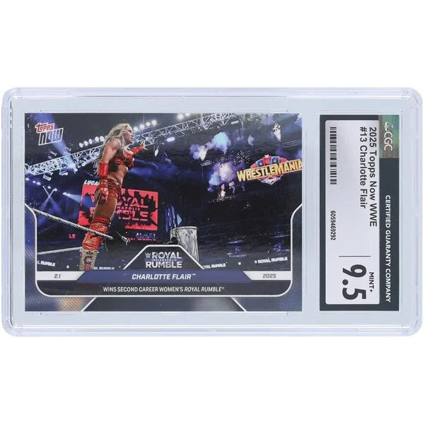 Charlotte Flair WWE 2025 Topps Now Royal Rumble #13 Card | CGC 9.5