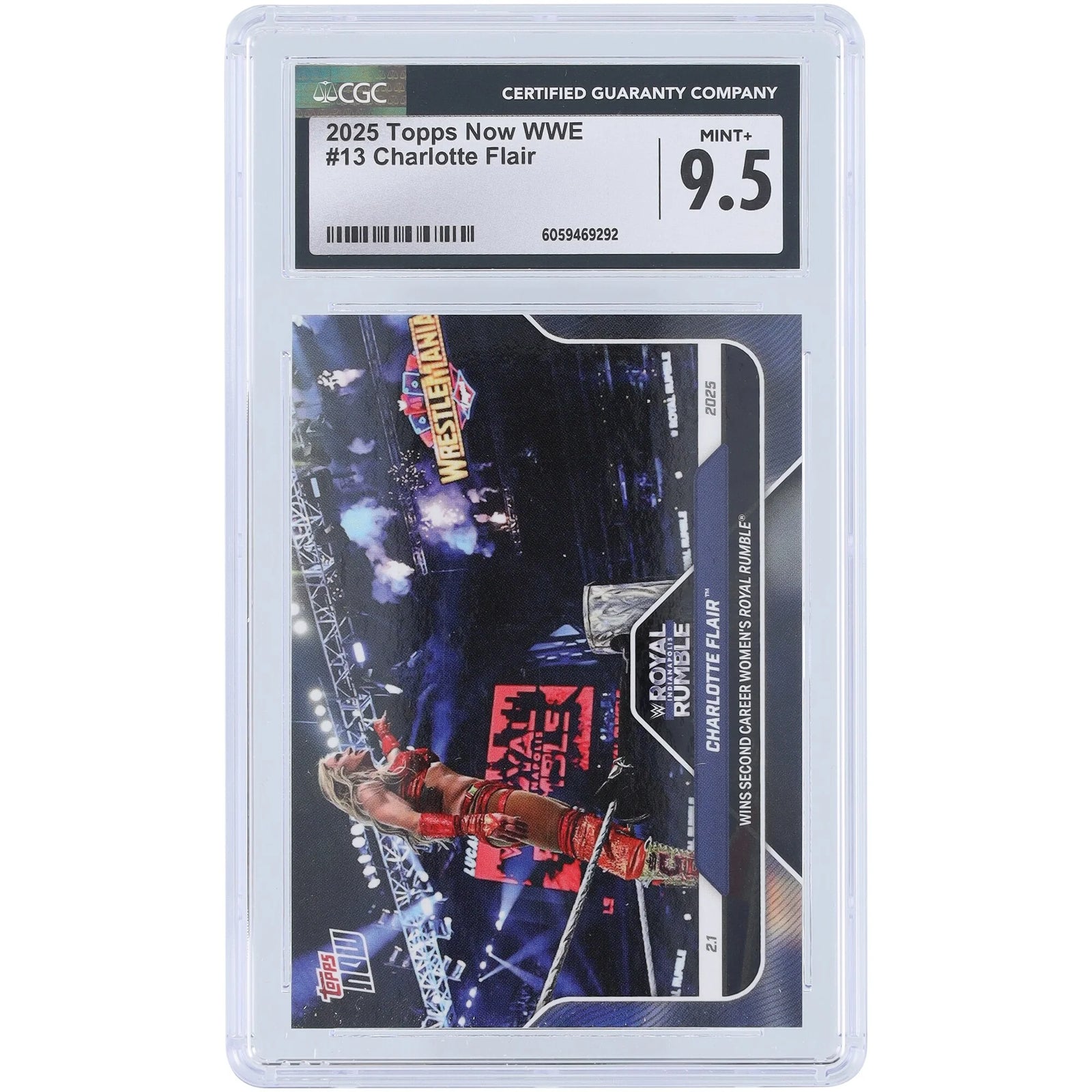 Charlotte Flair WWE 2025 Topps Now Royal Rumble #13 Card | CGC 9.5