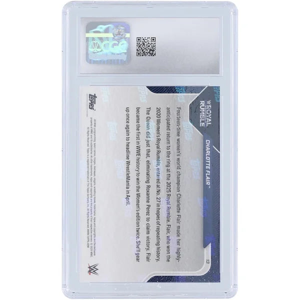 Charlotte Flair WWE 2025 Topps Now Royal Rumble #13 Card | CGC Graded 10