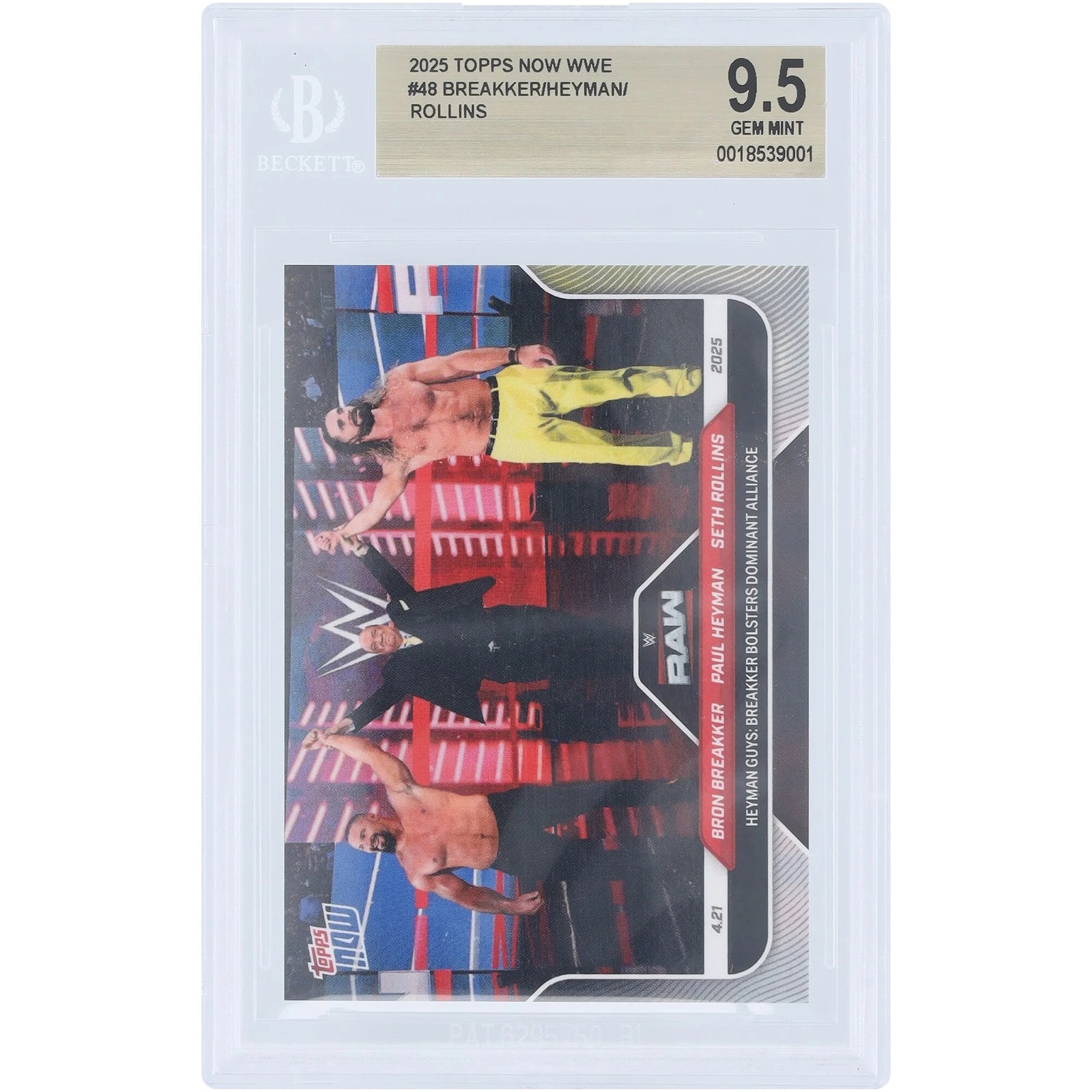 Bron Breakker, Seth Rollins & Paul Heyman WWE 2025 #48 Card | BGS 9.5