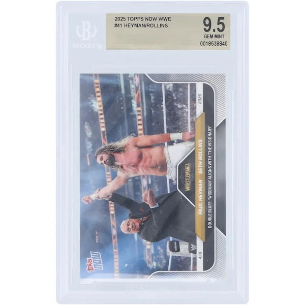 Paul Heyman and Seth Rollins WWE 2025 Topps Now #41 Card | BGS 9.5