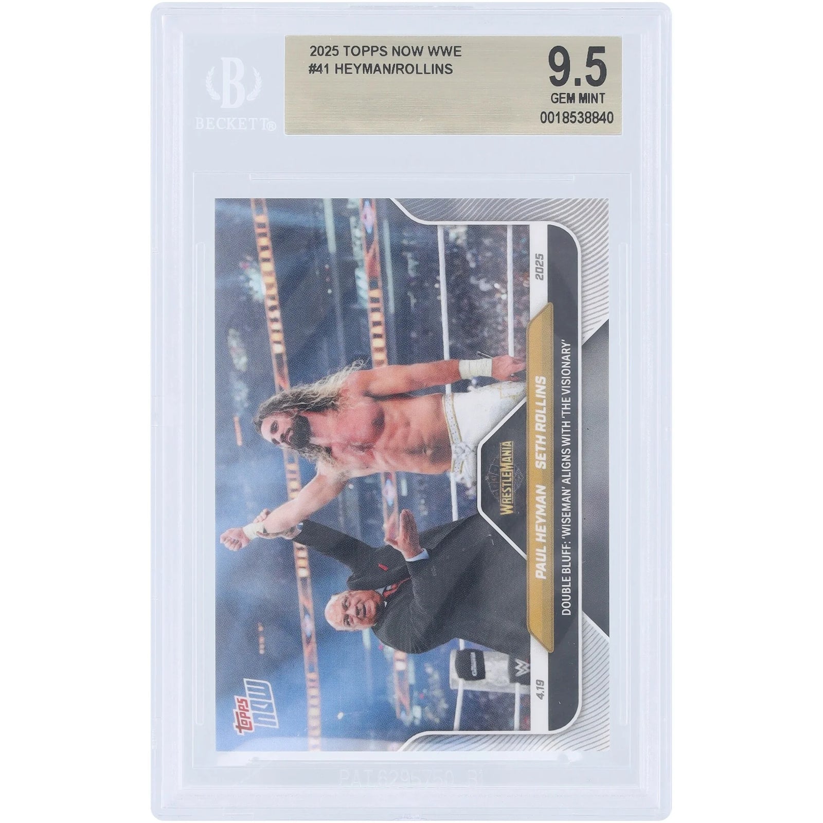 Paul Heyman and Seth Rollins WWE 2025 Topps Now #41 Card | BGS 9.5