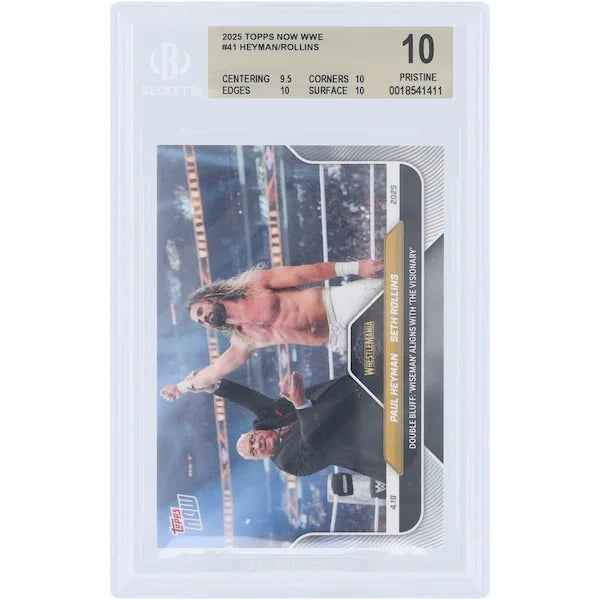 Paul Heyman & Seth Rollins WWE 2025 Topps Now #41 Card | BGS 10