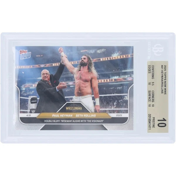 Paul Heyman & Seth Rollins WWE 2025 Topps Now #41 Card | BGS 10