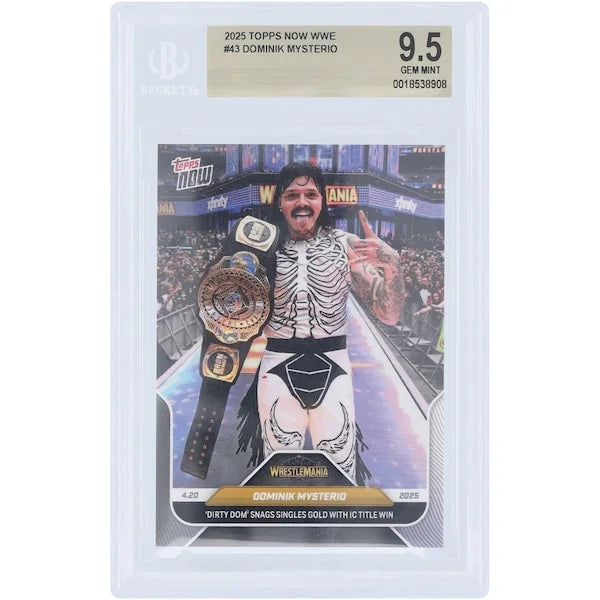 Dominik Mysterio WWE 2025 Topps Now IC Title #43 Card | BGS 9.5