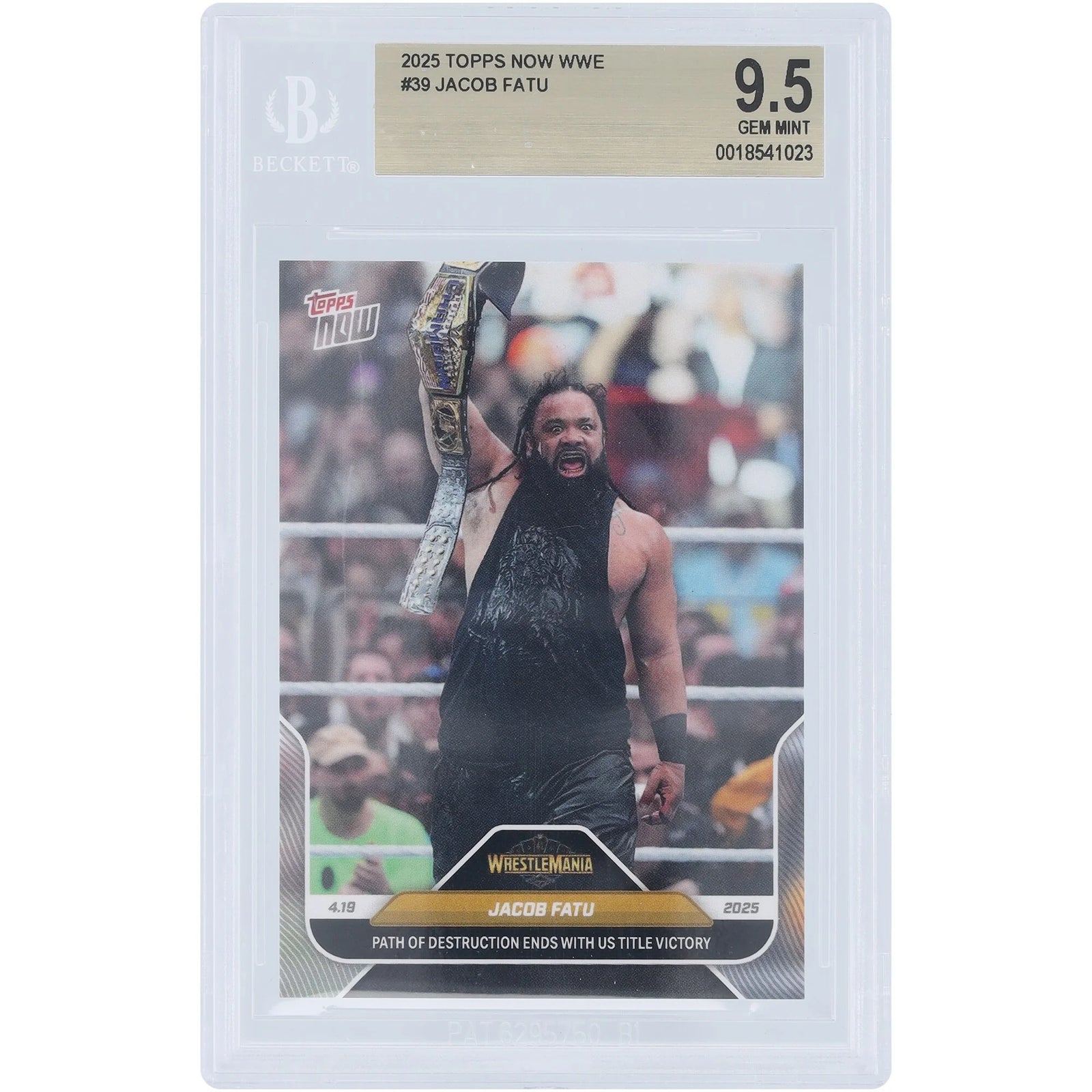Jacob Fatu WWE 2025 Topps Now #39 Card | BGS 9.5 Graded