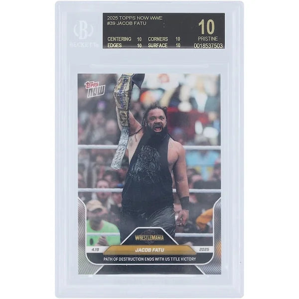 Jacob Fatu WWE 2025 Topps Now #39 Card | BGS Graded 10