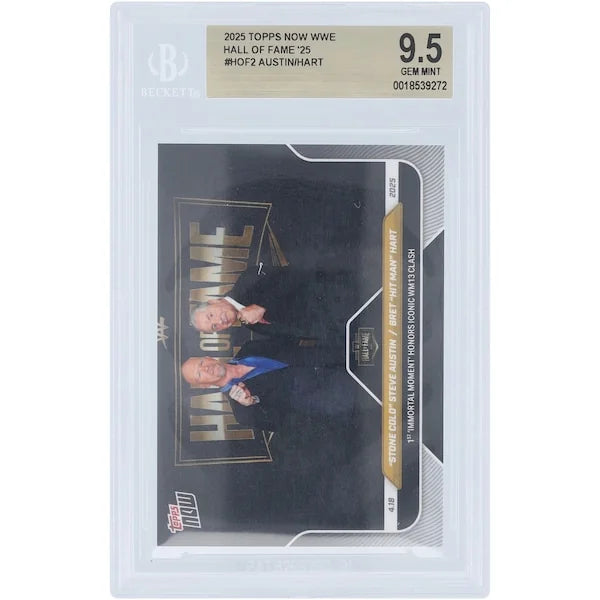 Stone Cold Steve Austin & Bret Hart WWE 2025 Topps Now Card | BGS 9.5 Graded