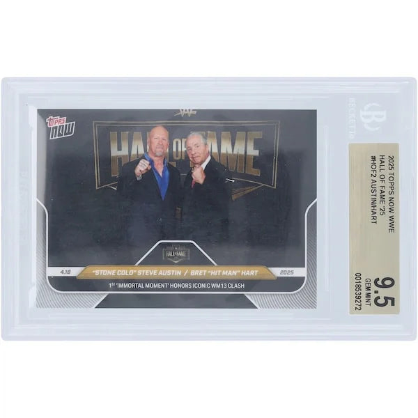 Stone Cold Steve Austin & Bret Hart WWE 2025 Topps Now Card | BGS 9.5 Graded