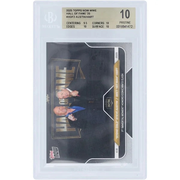 Stone Cold Steve Austin & Bret Hart WWE 2025 Topps Now Card | BGS 10 Immortal Moment