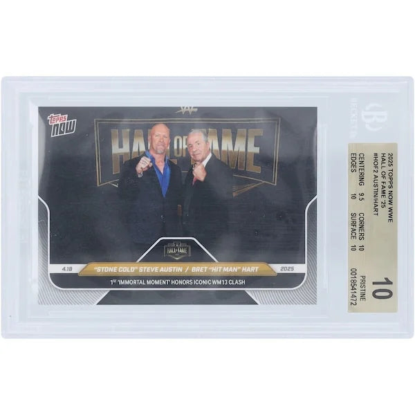 Stone Cold Steve Austin & Bret Hart WWE 2025 Topps Now Card | BGS 10 Immortal Moment