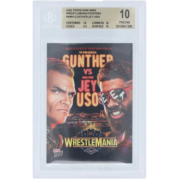 Gunther and Jey Uso WWE 2025 Wrestlemania 41 Matchup Poster Card | BGS 10
