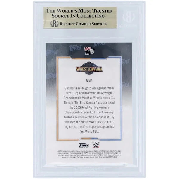 Gunther and Jey Uso WWE 2025 Wrestlemania 41 Matchup Poster Card | BGS 10