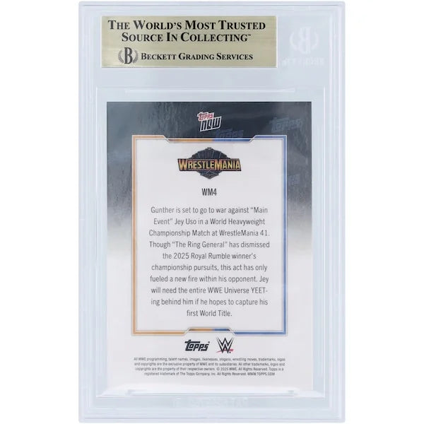 Gunther and Jey Uso Signed 2025 Topps Now WrestleMania 41 Matchup Poster #WM4 | BGS 10