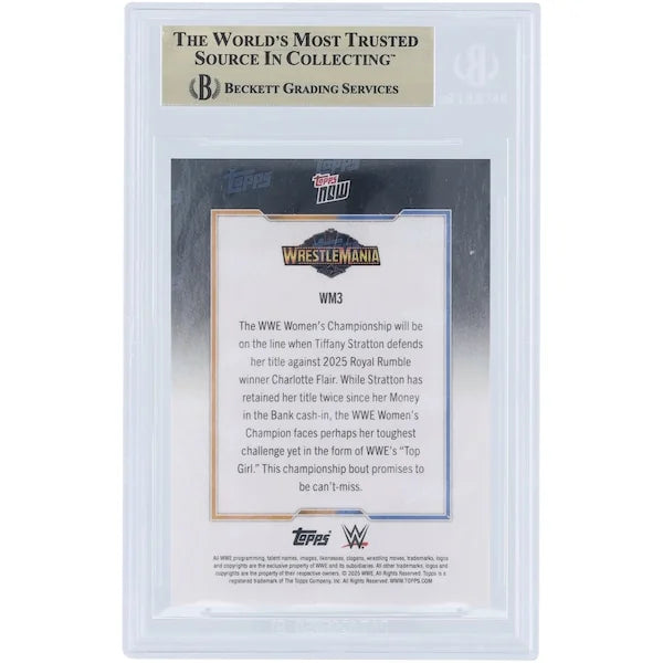 Tiffany Stratton and Charlotte Flair WWE 2025 Topps Now WrestleMania 41 Card | BGS 9.5