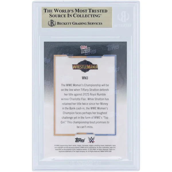 Tiffany Stratton and Charlotte Flair Signed WrestleMania 41 2025 Topps Now Card | BGS 10