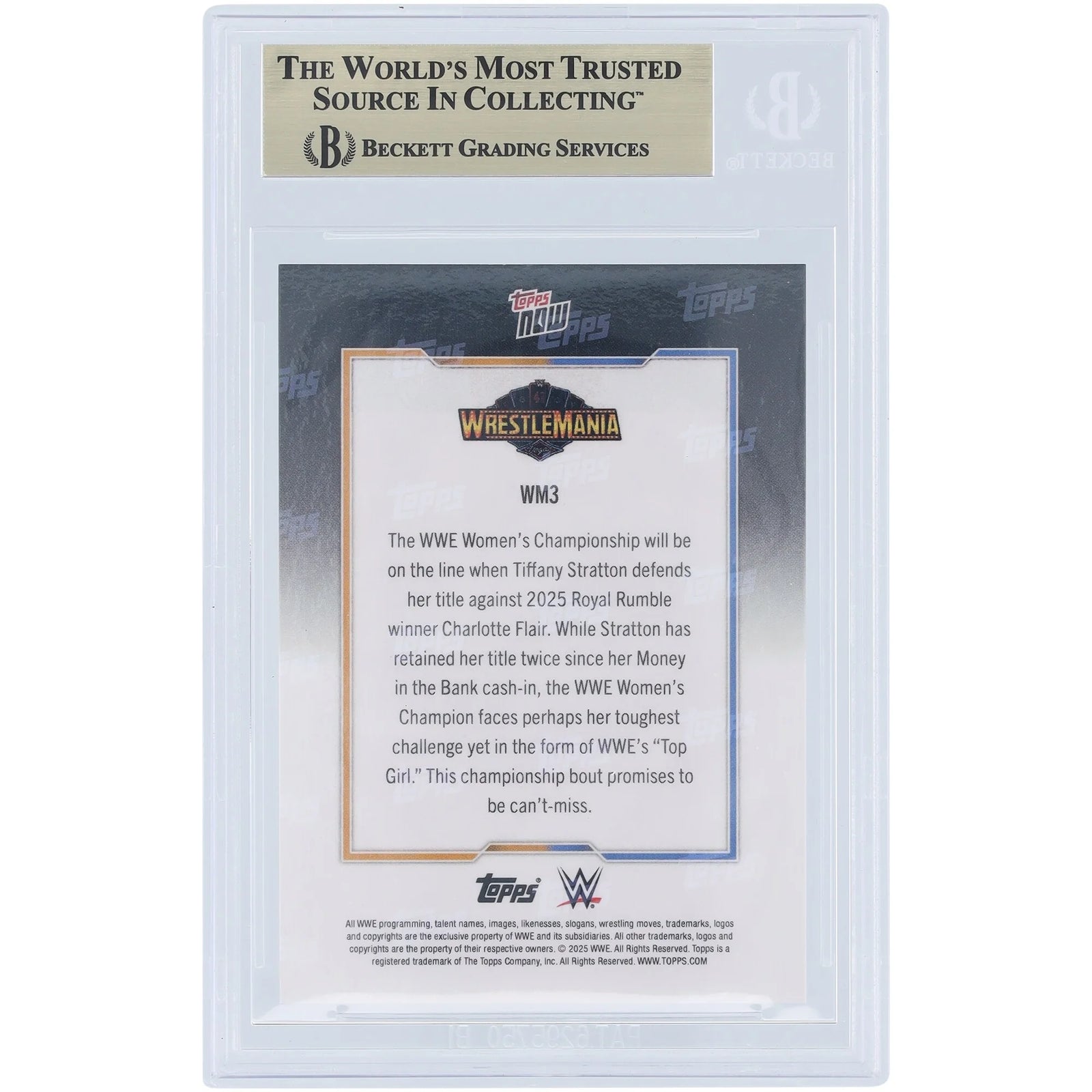 Tiffany Stratton and Charlotte Flair Signed WrestleMania 41 2025 Topps Now Card | BGS 10