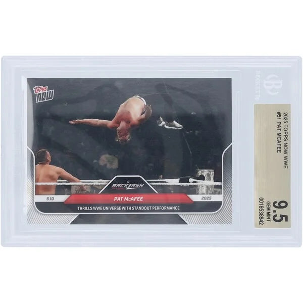 Pat McAfee WWE 2025 Topps Now #51 Card | BGS 9.5 Authenticated