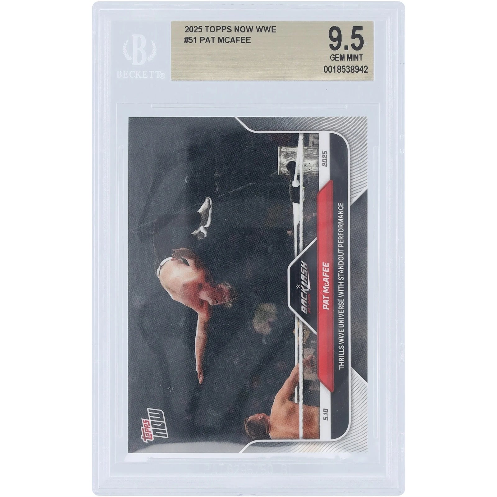 Pat McAfee WWE 2025 Topps Now #51 Card | BGS 9.5 Authenticated