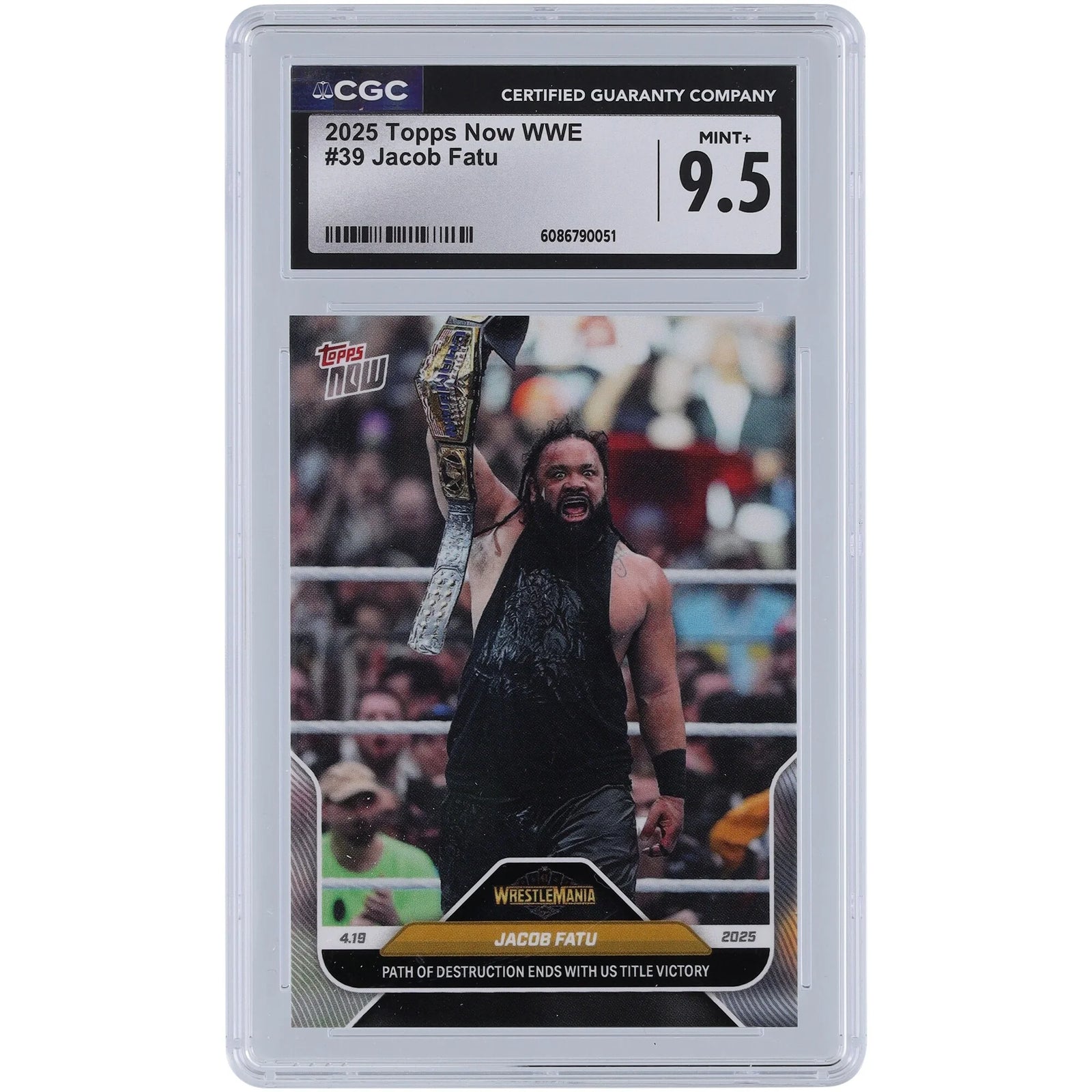 Jacob Fatu WWE 2025 Topps Now #39 Card | CGC 9.5 Graded