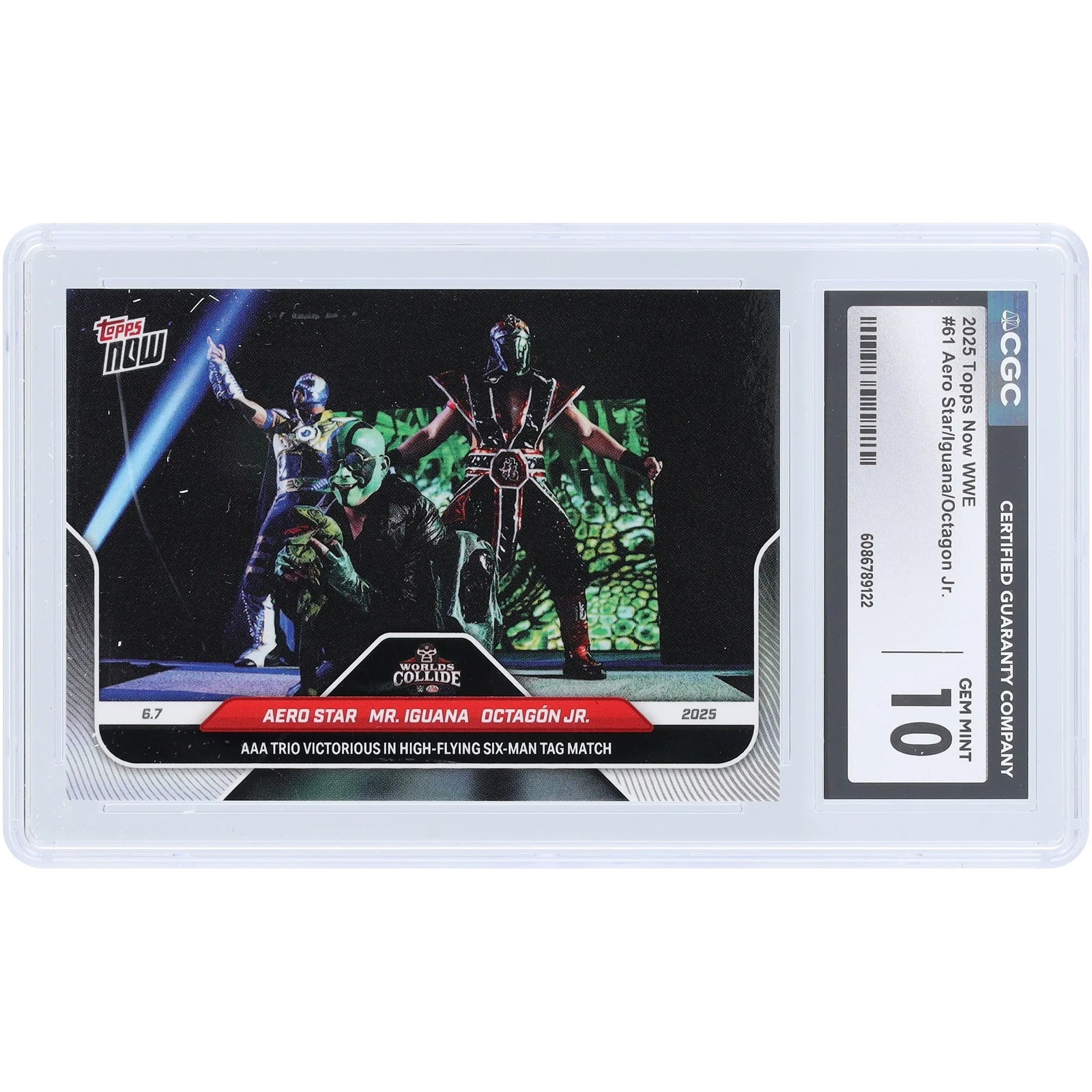 Aero Star, Mr. Iguana & Octagon Jr. WWE 2025 Topps Now #61 Card | CGC 10