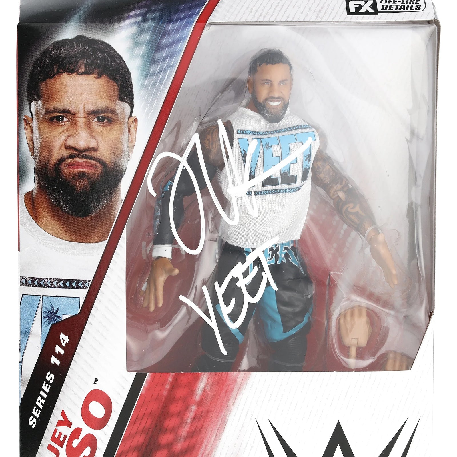 Jey Uso Signed Mattel Elite Collection Action Figure | Inscription
